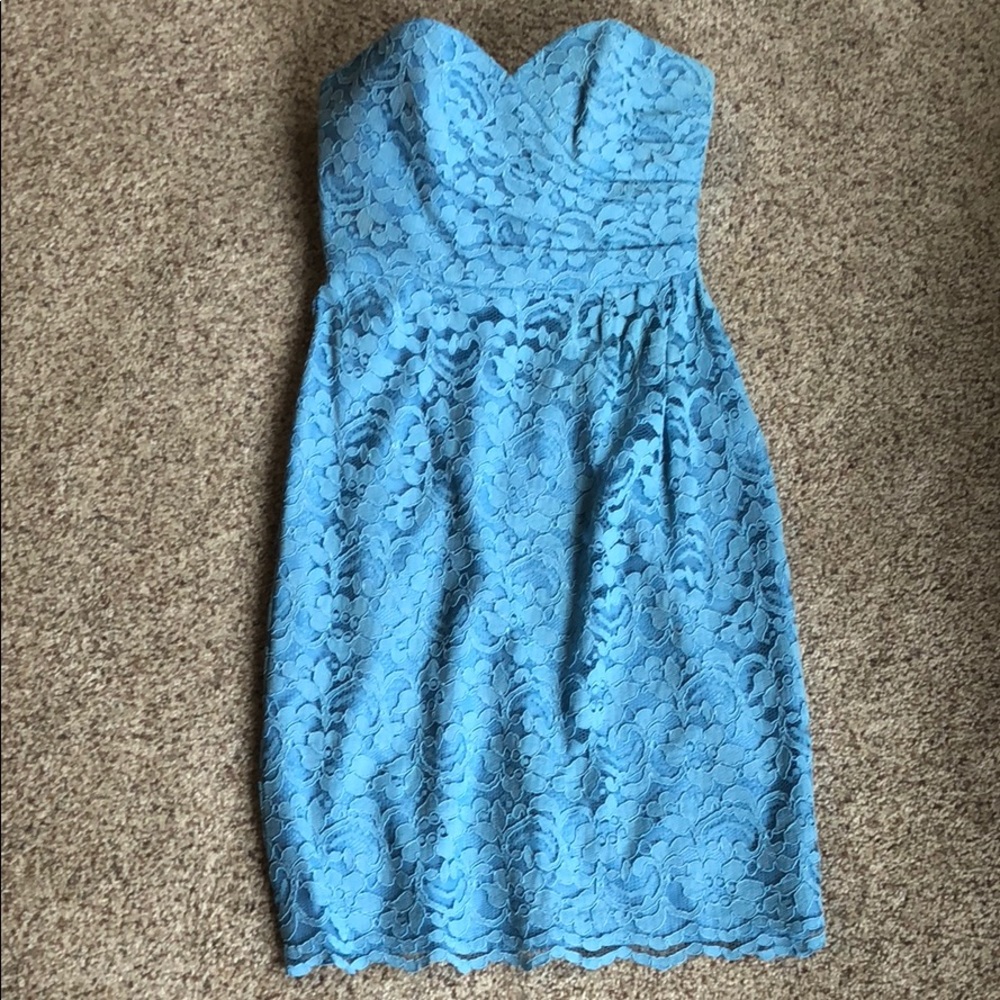 David’s Bridal Dress Blue Floral Lace Size 2